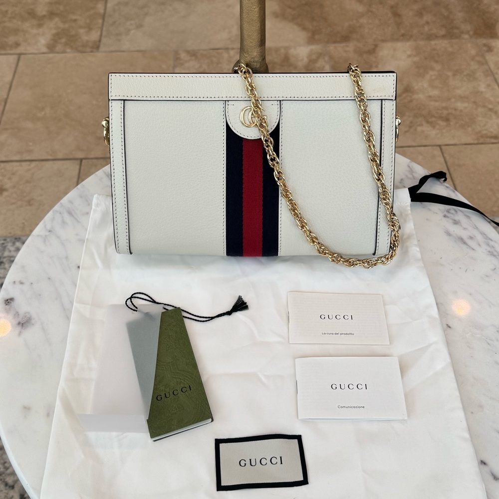 Gucci Ophidia Ivory White Shoulder Bag